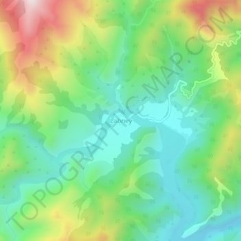 Mappa topografica Labney, altitudine, rilievo
