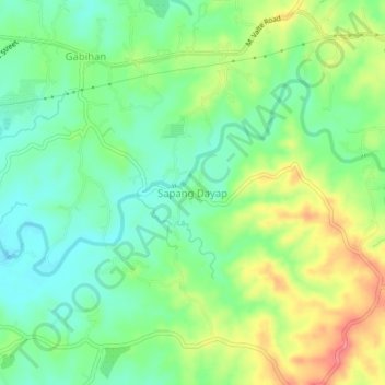 Mappa topografica Sapang Dayap, altitudine, rilievo