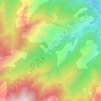 Mappa topografica Los Masos, altitudine, rilievo