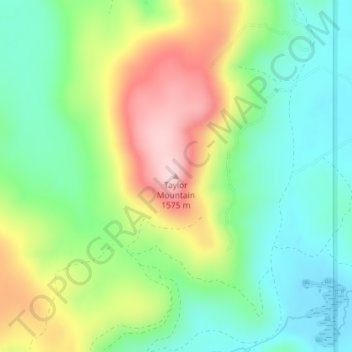 Mappa topografica Taylor Mountain, altitudine, rilievo