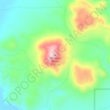 Mappa topografica No Agua Peaks, altitudine, rilievo