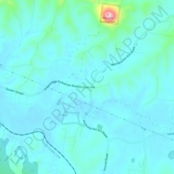 Mappa topografica Pinbarren, altitudine, rilievo