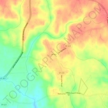 Mappa topografica Jersey, altitudine, rilievo