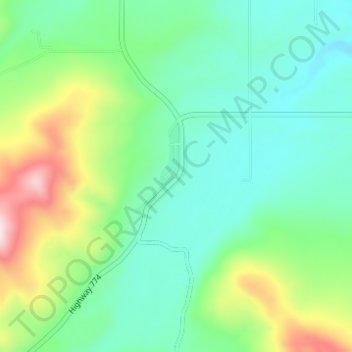 Mappa topografica Beaver Mines, altitudine, rilievo