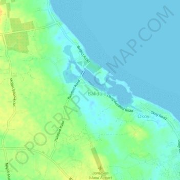 Mappa topografica Balidbid, altitudine, rilievo