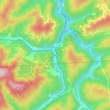 Mappa topografica Faraday, altitudine, rilievo