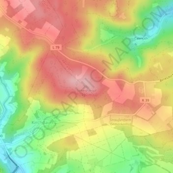 Mappa topografica Scheidskopf, altitudine, rilievo