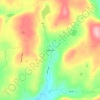 Mappa topografica Potterville, altitudine, rilievo