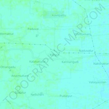 Mappa topografica Killiyur, altitudine, rilievo