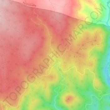 Mappa topografica Moncalvillo, altitudine, rilievo