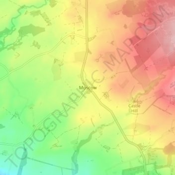 Mappa topografica Moscow, altitudine, rilievo