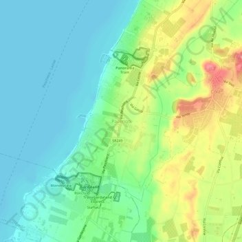 Mappa topografica Pacengo, altitudine, rilievo