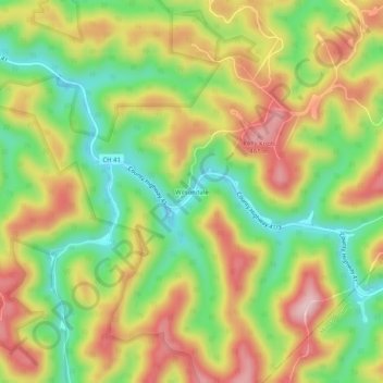 Mappa topografica Wilsondale, altitudine, rilievo