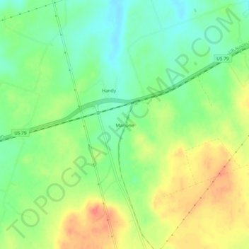 Mappa topografica Marjorie, altitudine, rilievo