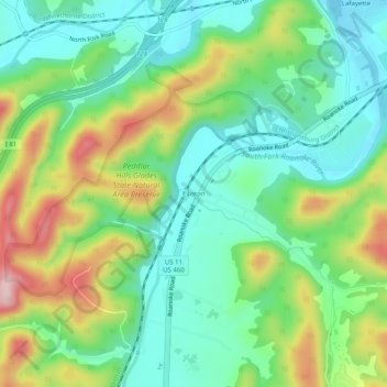 Mappa topografica Elliston, altitudine, rilievo