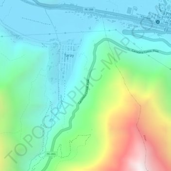 Mappa topografica Mirador Taray, altitudine, rilievo