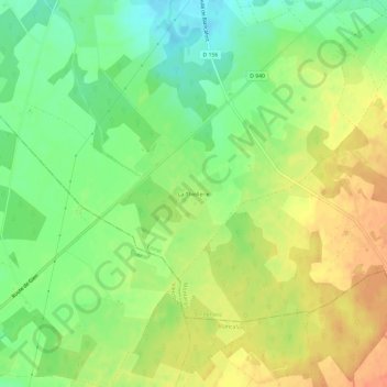 Mappa topografica La Thiellerie, altitudine, rilievo