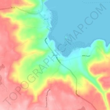 Mappa topografica Aucar, altitudine, rilievo
