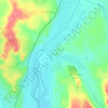 Mappa topografica Tahtaköprü, altitudine, rilievo