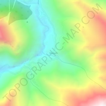 Mappa topografica Malari, altitudine, rilievo