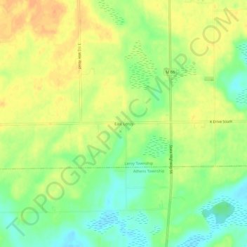 Mappa topografica East Leroy, altitudine, rilievo