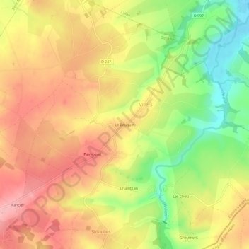 Mappa topografica Le Bouquet, altitudine, rilievo