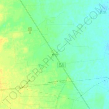 Mappa topografica Byhalia, altitudine, rilievo
