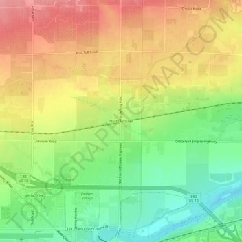 Mappa topografica North Prosser, altitudine, rilievo