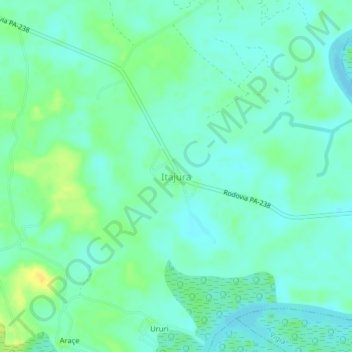 Mappa topografica Itajura, altitudine, rilievo