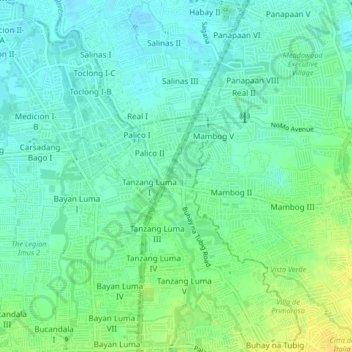 Mappa topografica Palico IV, altitudine, rilievo