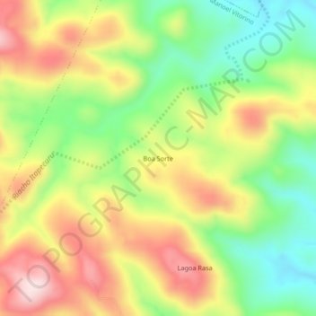 Mappa topografica Boa Sorte, altitudine, rilievo