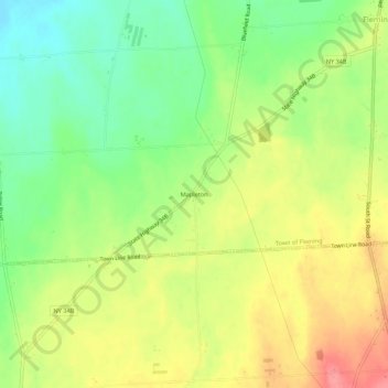 Mappa topografica Mapleton, altitudine, rilievo