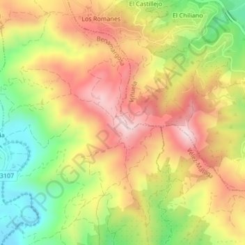 Mappa topografica La Torre, altitudine, rilievo