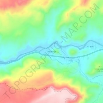 Mappa topografica La Cienaga, altitudine, rilievo