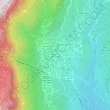 Mappa topografica Mitterdorf, altitudine, rilievo