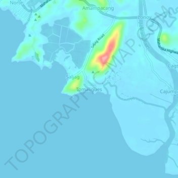 Mappa topografica Tomaligues, altitudine, rilievo