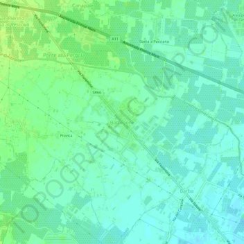 Mappa topografica Bottegone, altitudine, rilievo