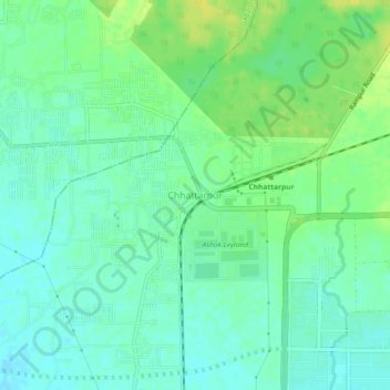 Mappa topografica Chhattarpur, altitudine, rilievo