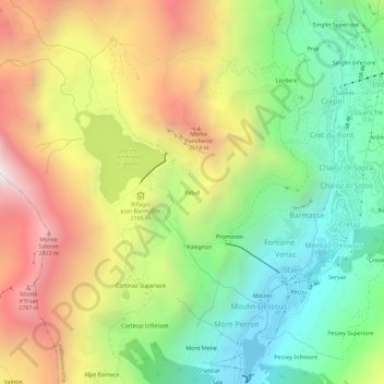 Mappa topografica Palud, altitudine, rilievo