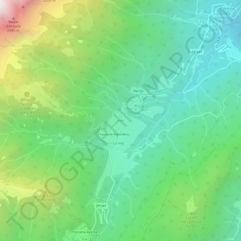 Mappa topografica Vich, altitudine, rilievo