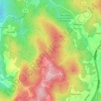 Mappa topografica Les Gagouts, altitudine, rilievo