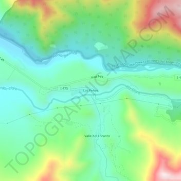 Mappa topografica Las Peñas, altitudine, rilievo