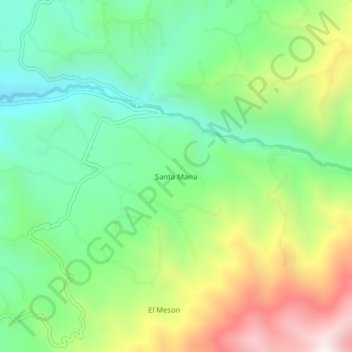 Mappa topografica Santa Maria, altitudine, rilievo