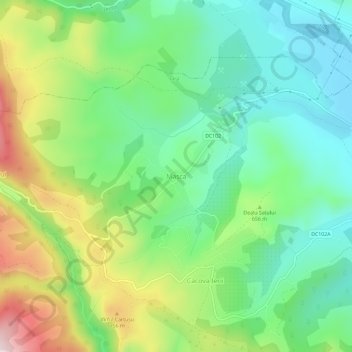 Mappa topografica Mașca, altitudine, rilievo