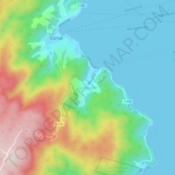 Mappa topografica La Aguada, altitudine, rilievo