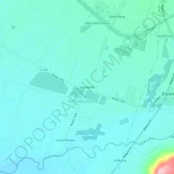 Mappa topografica San Rafael, altitudine, rilievo