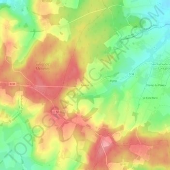 Mappa topografica Fourier, altitudine, rilievo