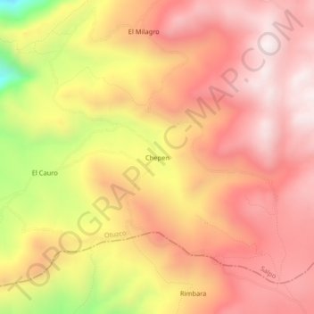 Mappa topografica Chepen, altitudine, rilievo