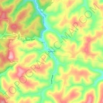 Mappa topografica Bomont, altitudine, rilievo