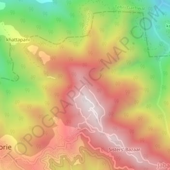 Mappa topografica Lal Tibba, altitudine, rilievo